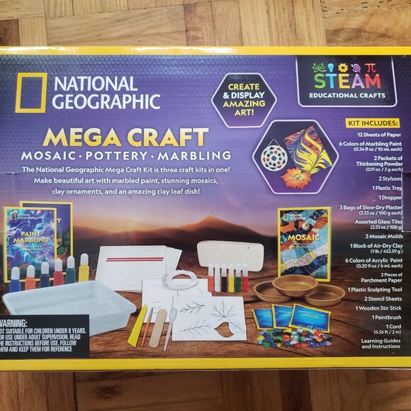 National Geographic Mega Craft Mosaic Pottery Marbling Kit - Picture 2 of 2